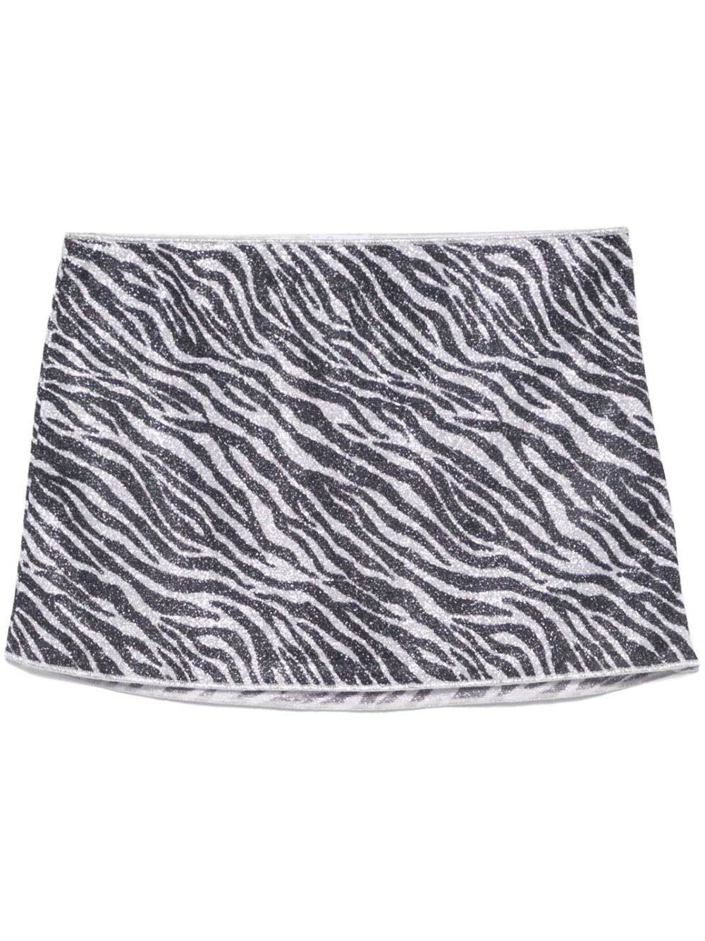 zebra-print lurex mini skirt - 1