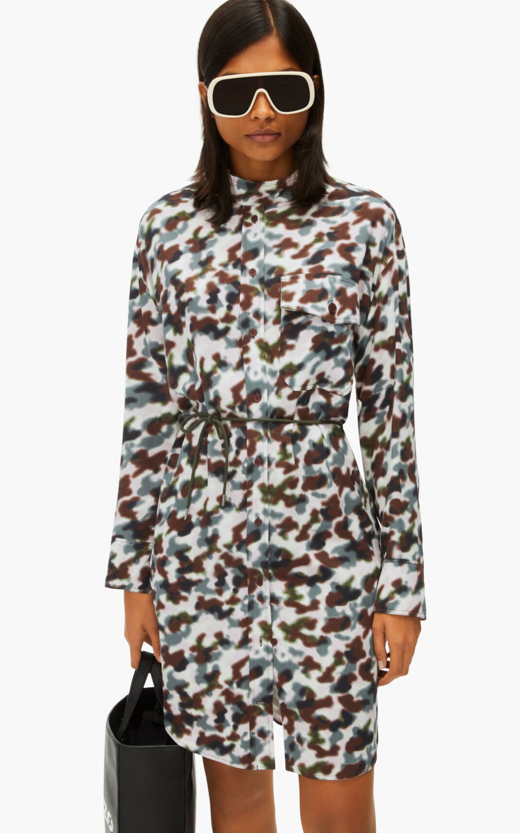 'Cloud Camo' tunic dress with drawstring - 4