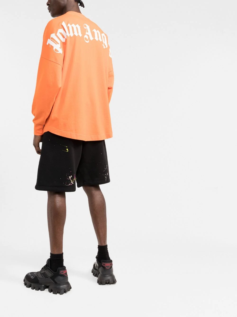 mock neck logo T-shirt - 6
