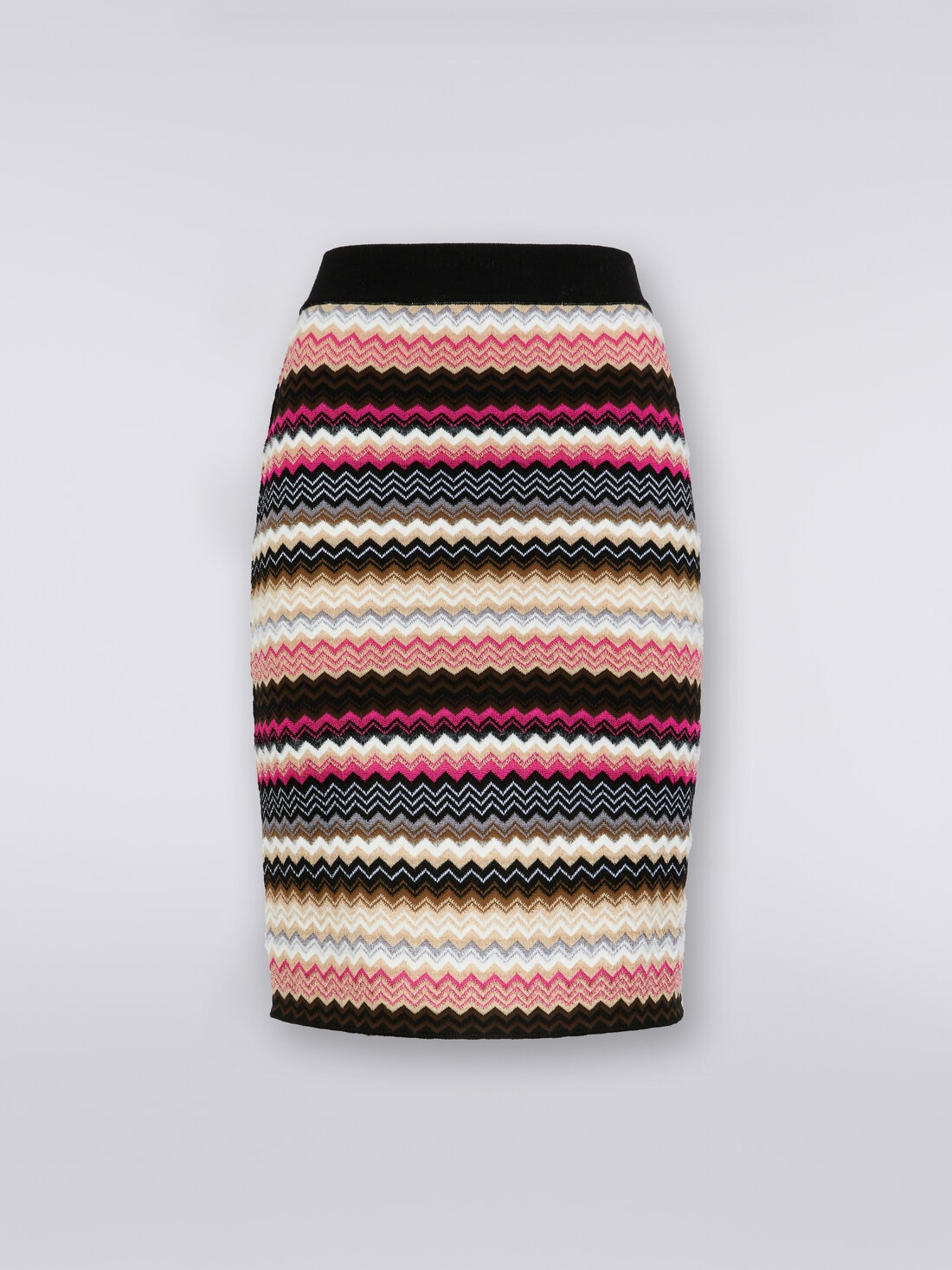 Wool blend chevron knit skirt - 1