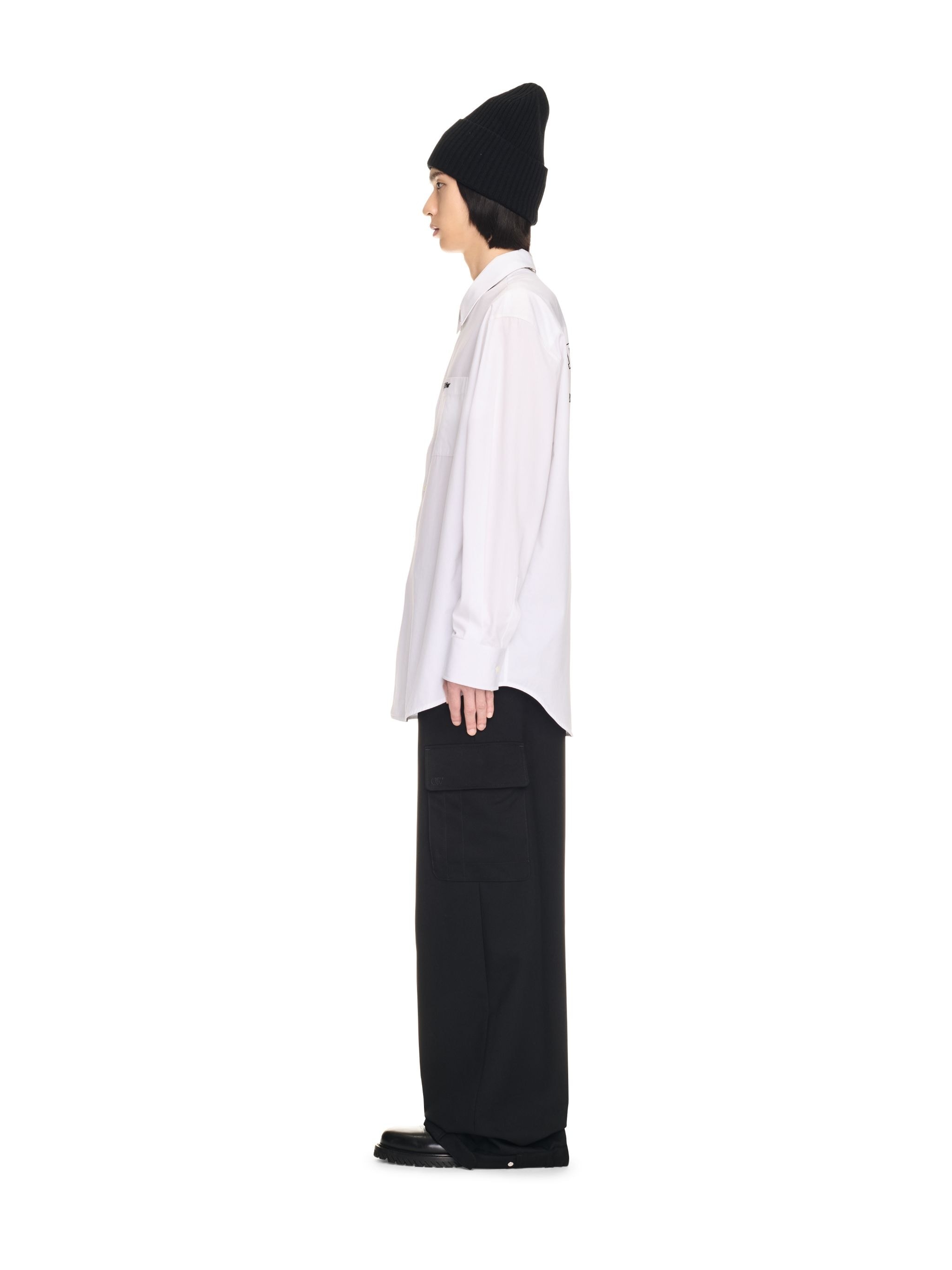 White Popeline Oversized Shirt - 3