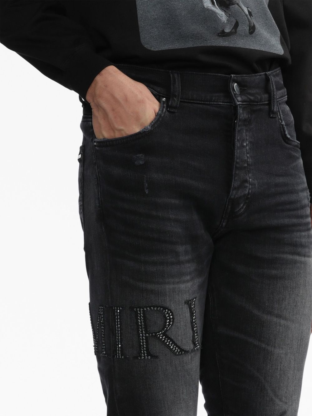 distressed skinny jeans - 5