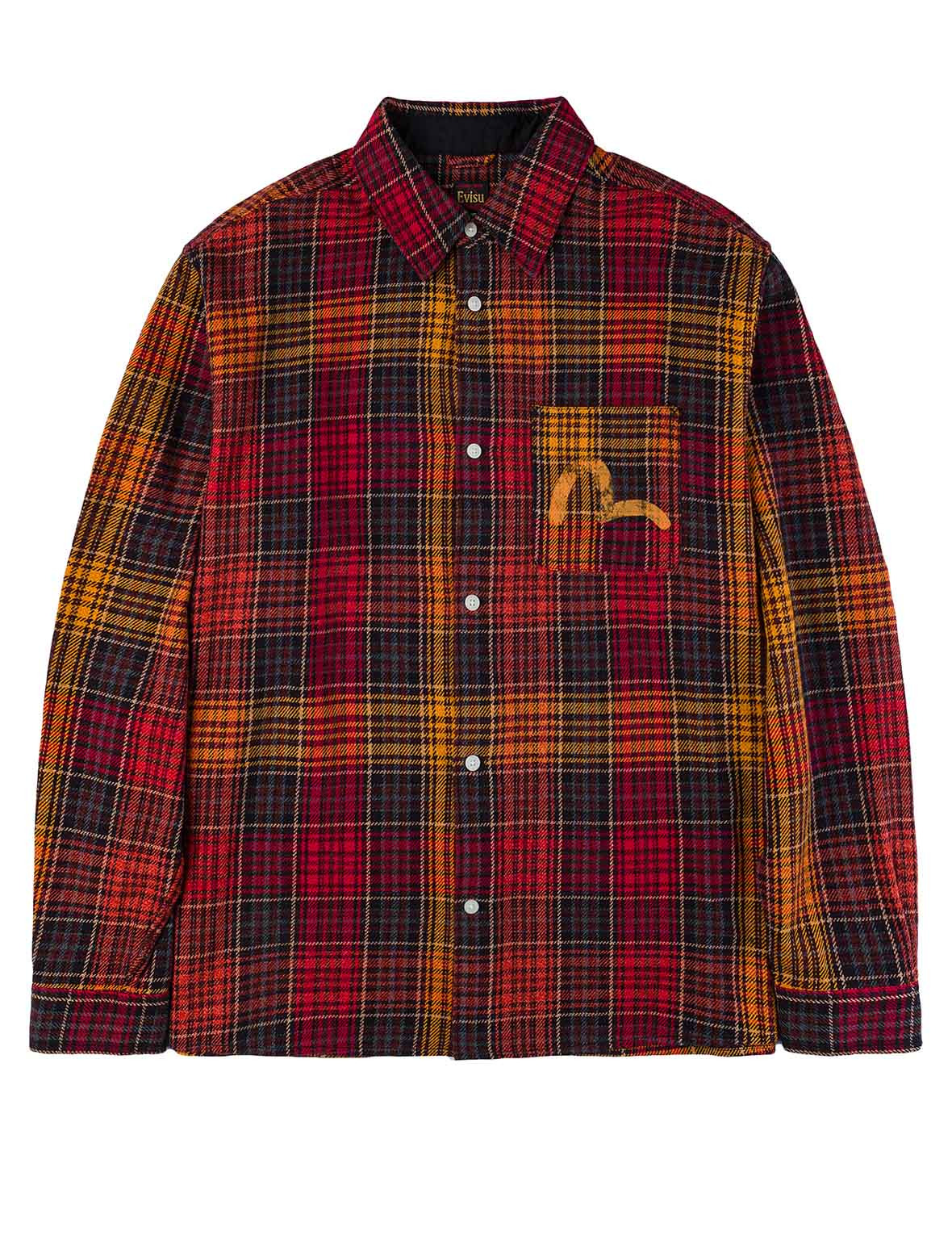 Seagull Print Regular Fit Flannel Check Shirt - 11