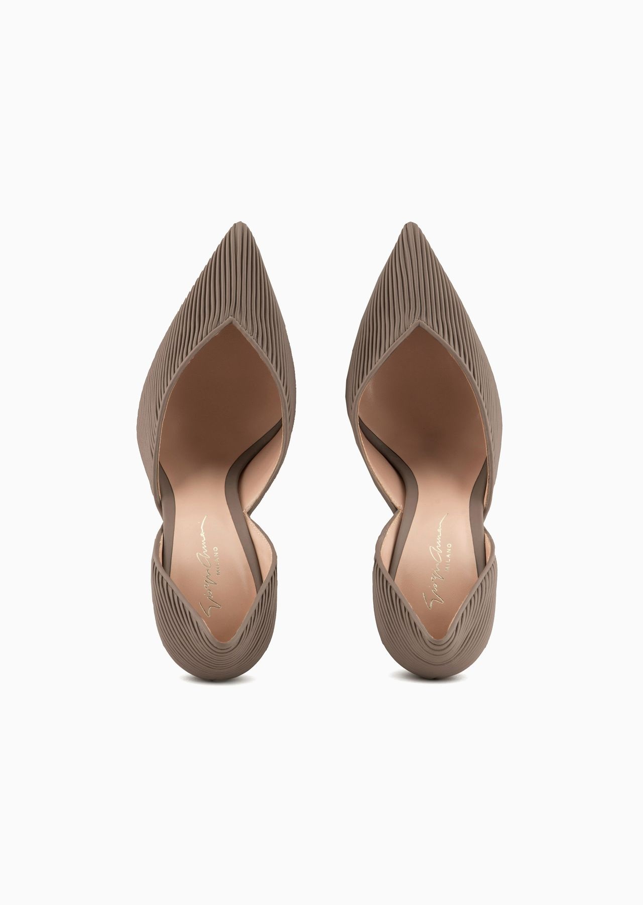 Pleated nappa-leather court shoes with heel - 3