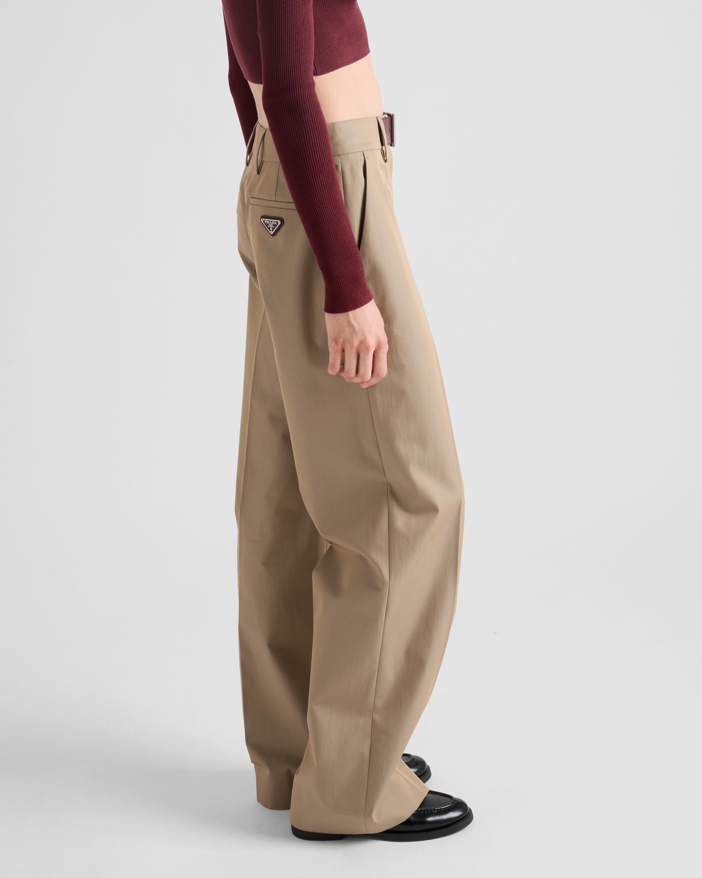 Twill pants with leather belt - 4