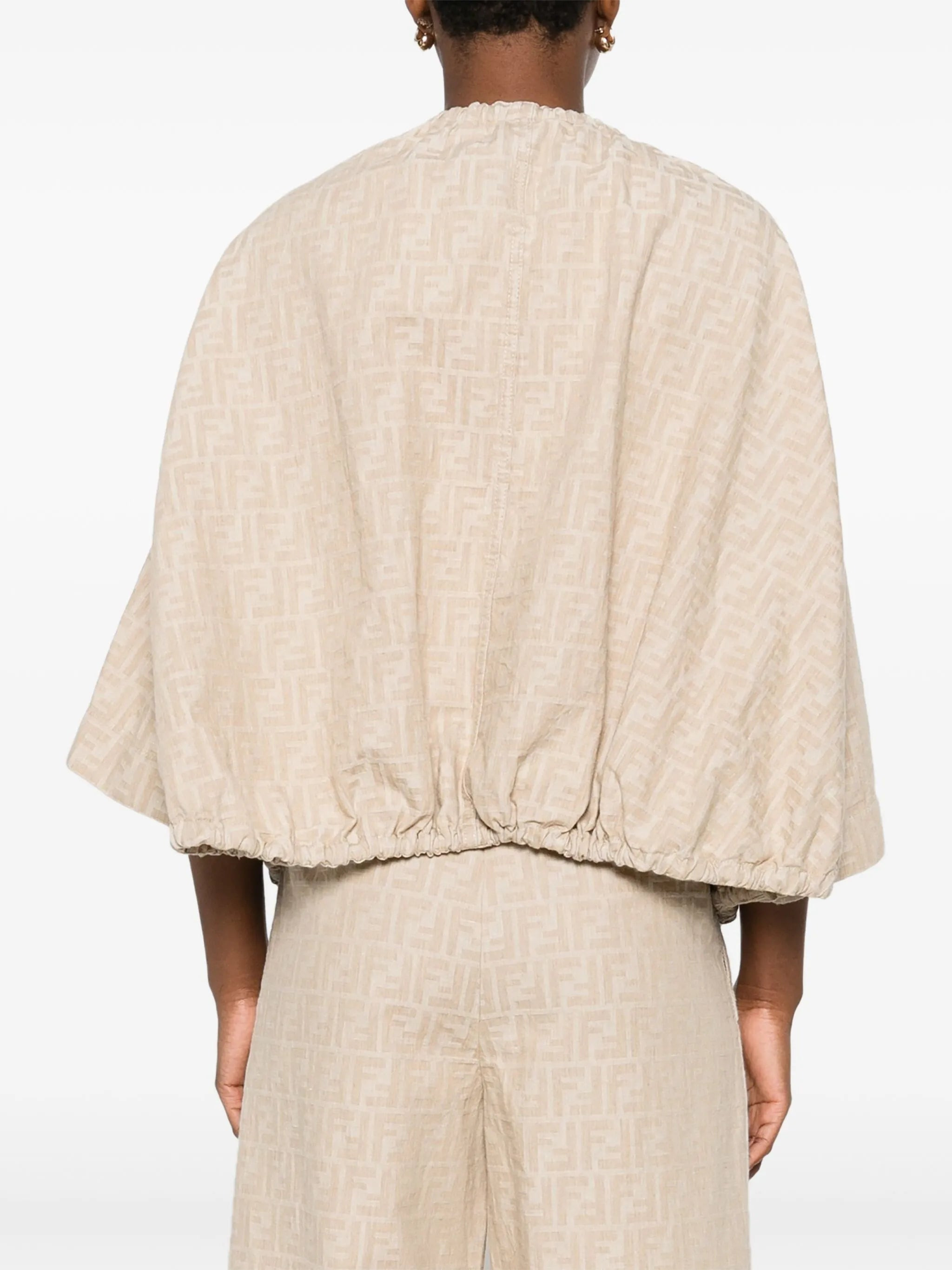 FF-jacquard drawstring jacket - 4