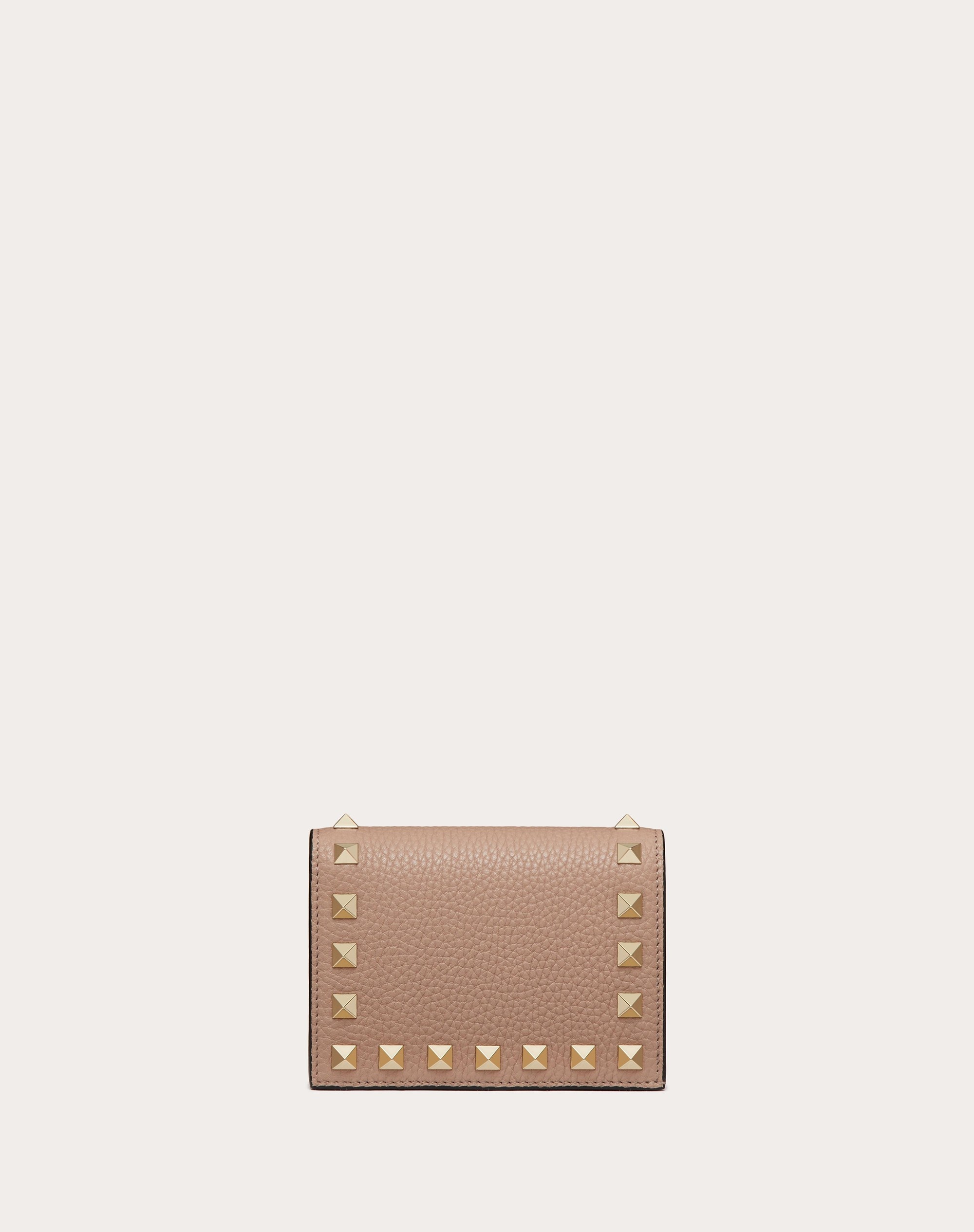 SMALL ROCKSTUD GRAINY CALFSKIN WALLET - 1