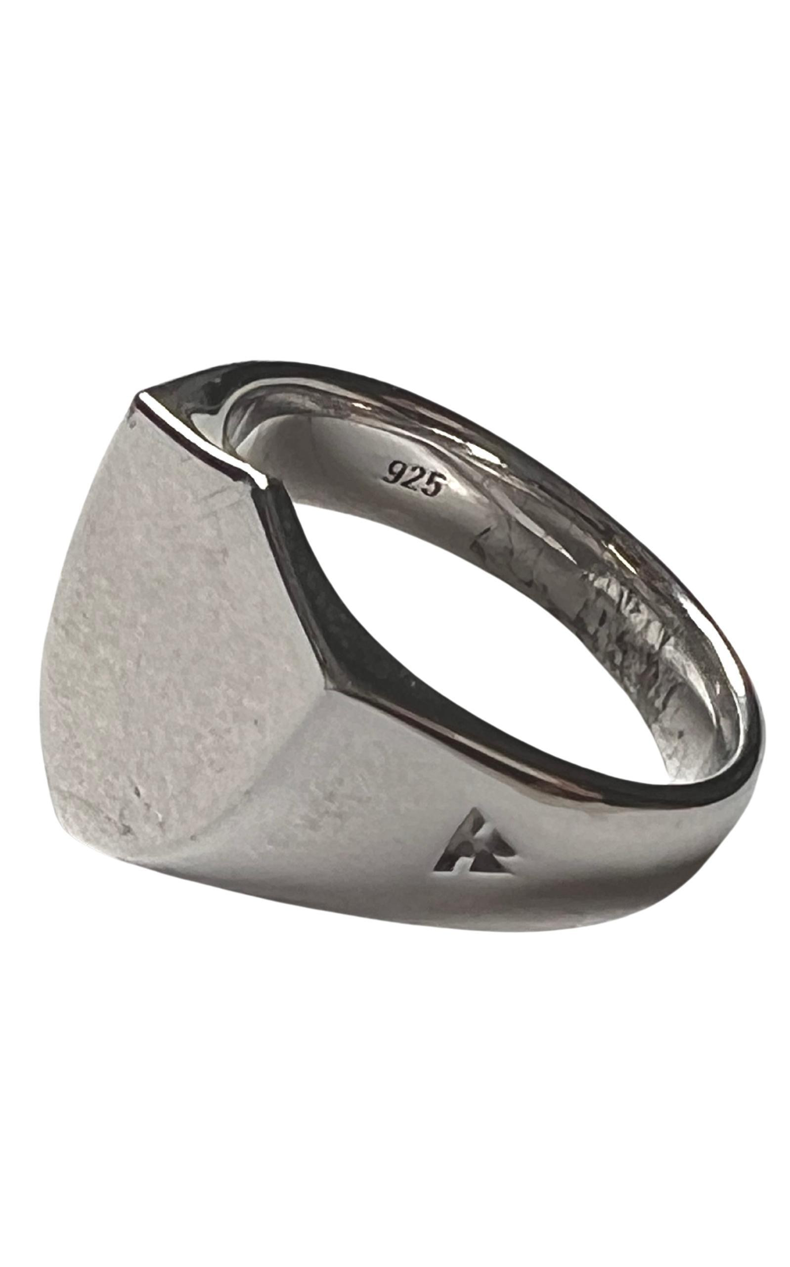 Shield Polished Silver Ring - 2