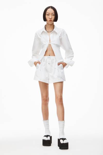 Alexander Wang CRYSTAL LOGO PRINT BOXER SHORT IN COTTON outlook