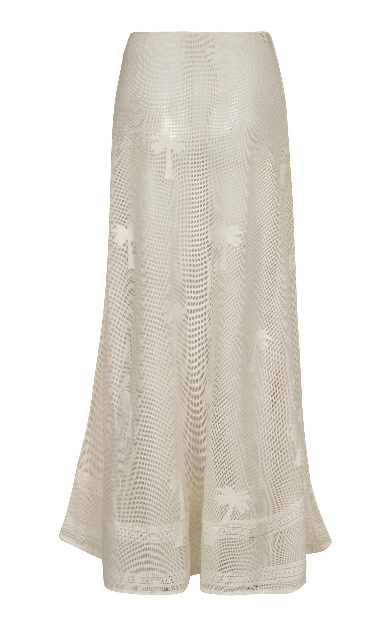 Fair Winds Embroidered Cotton Midi Skirt white - 6