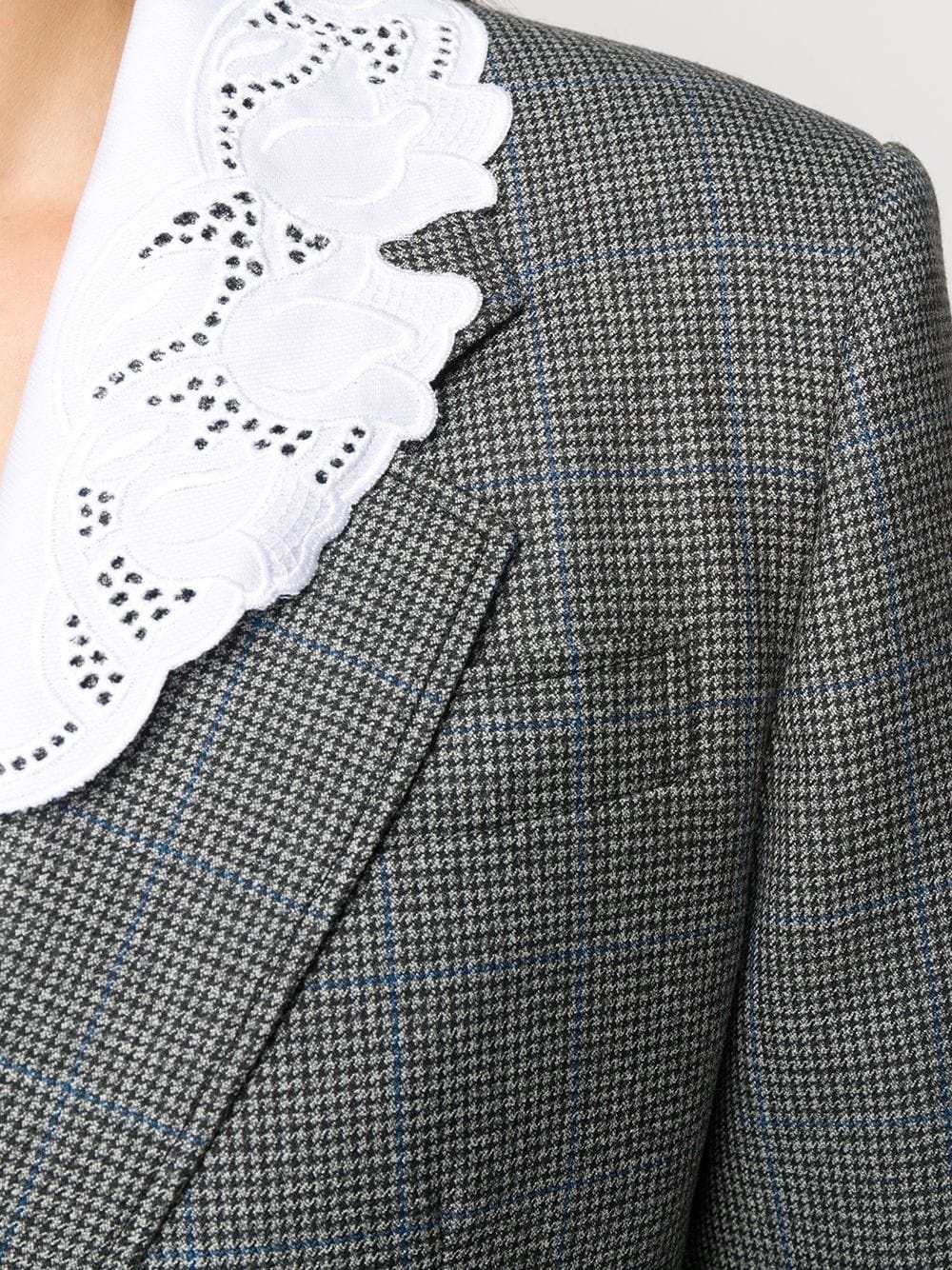 single-breasted houndstooth jacket - 5