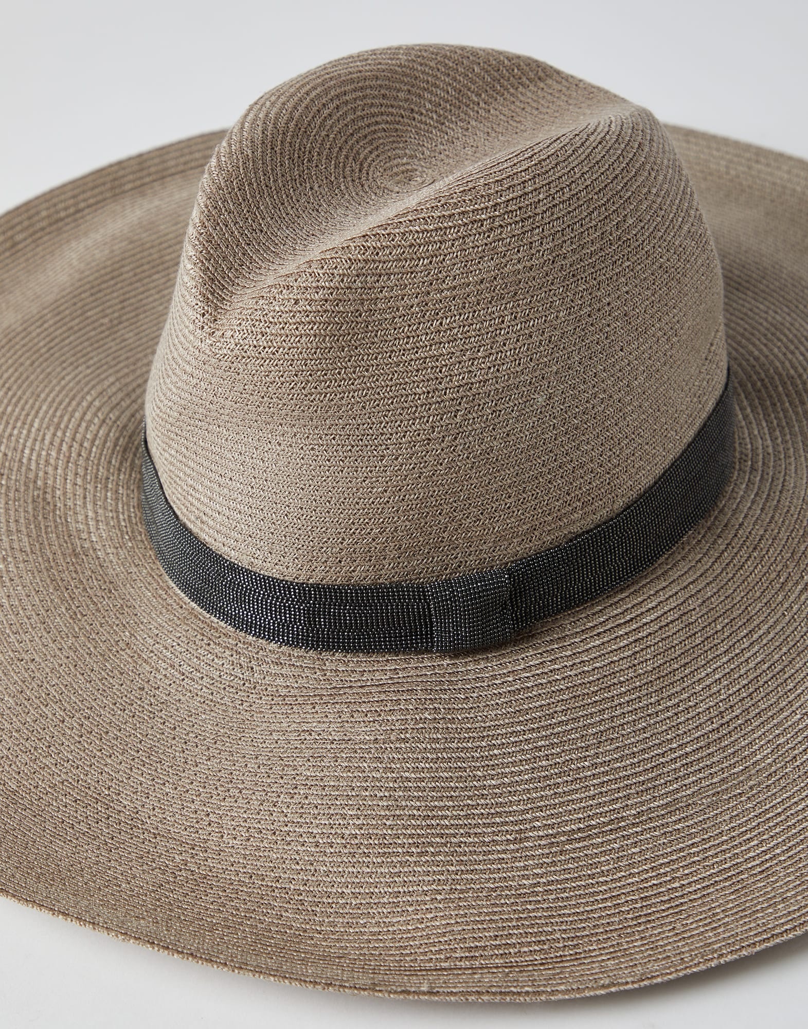 Brunello Cucinelli Hemp and cotton hat with precious band