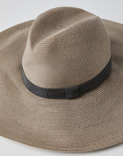 Brunello Cucinelli Hemp and cotton hat with precious band outlook