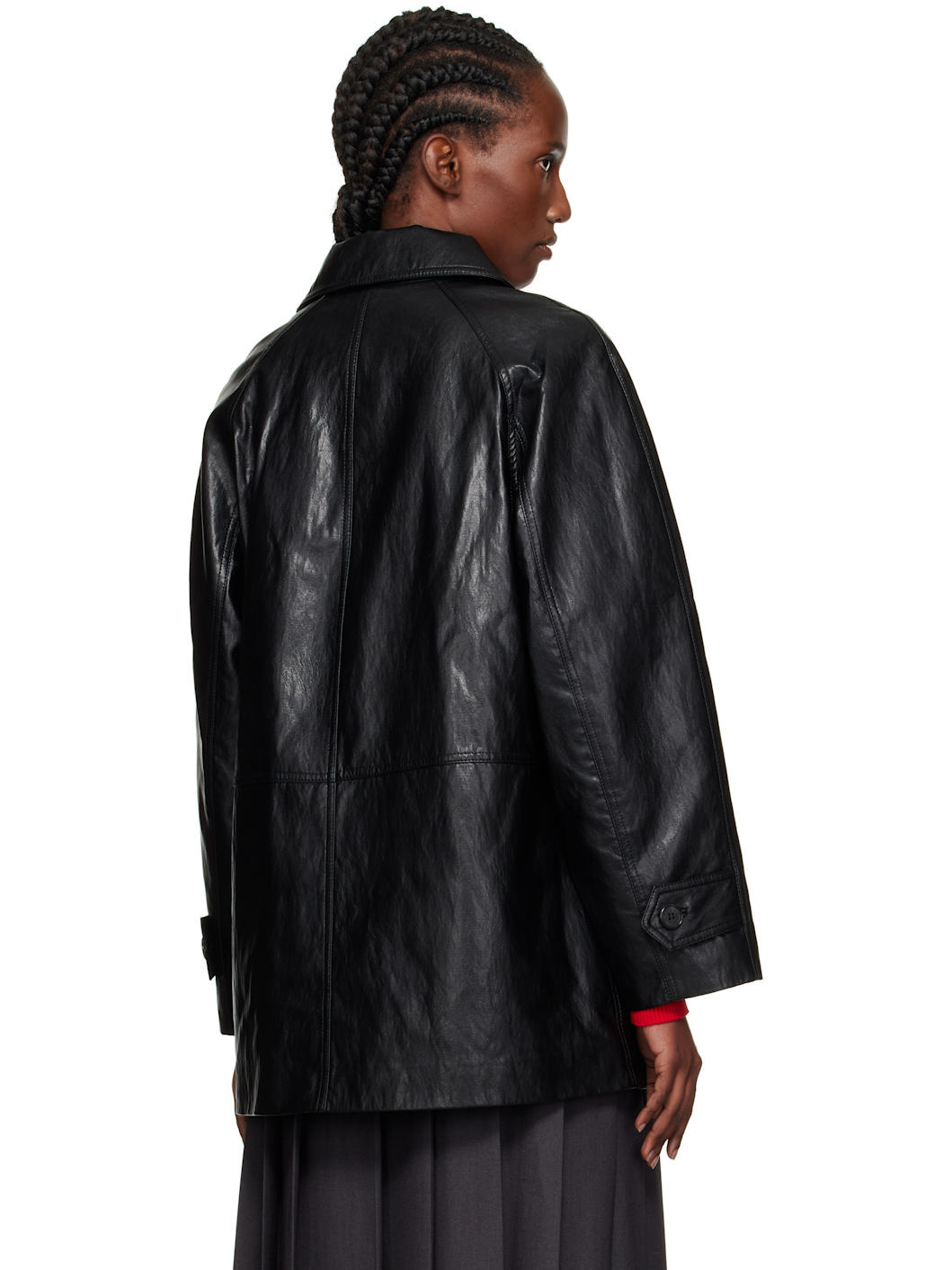 Black Lily Faux-Leather Half Jacket - 3