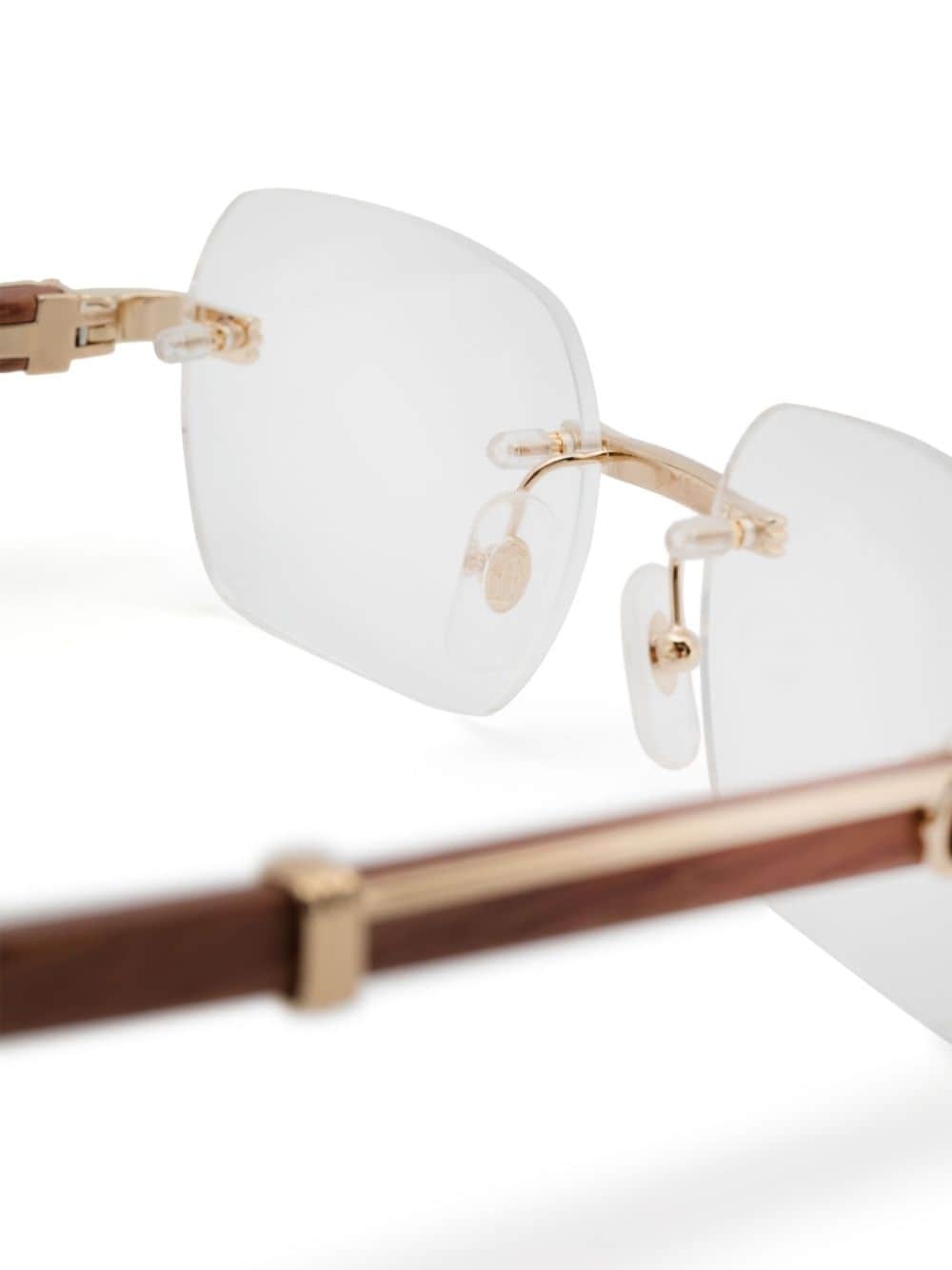 rimless rectangle-frame glasses - 3