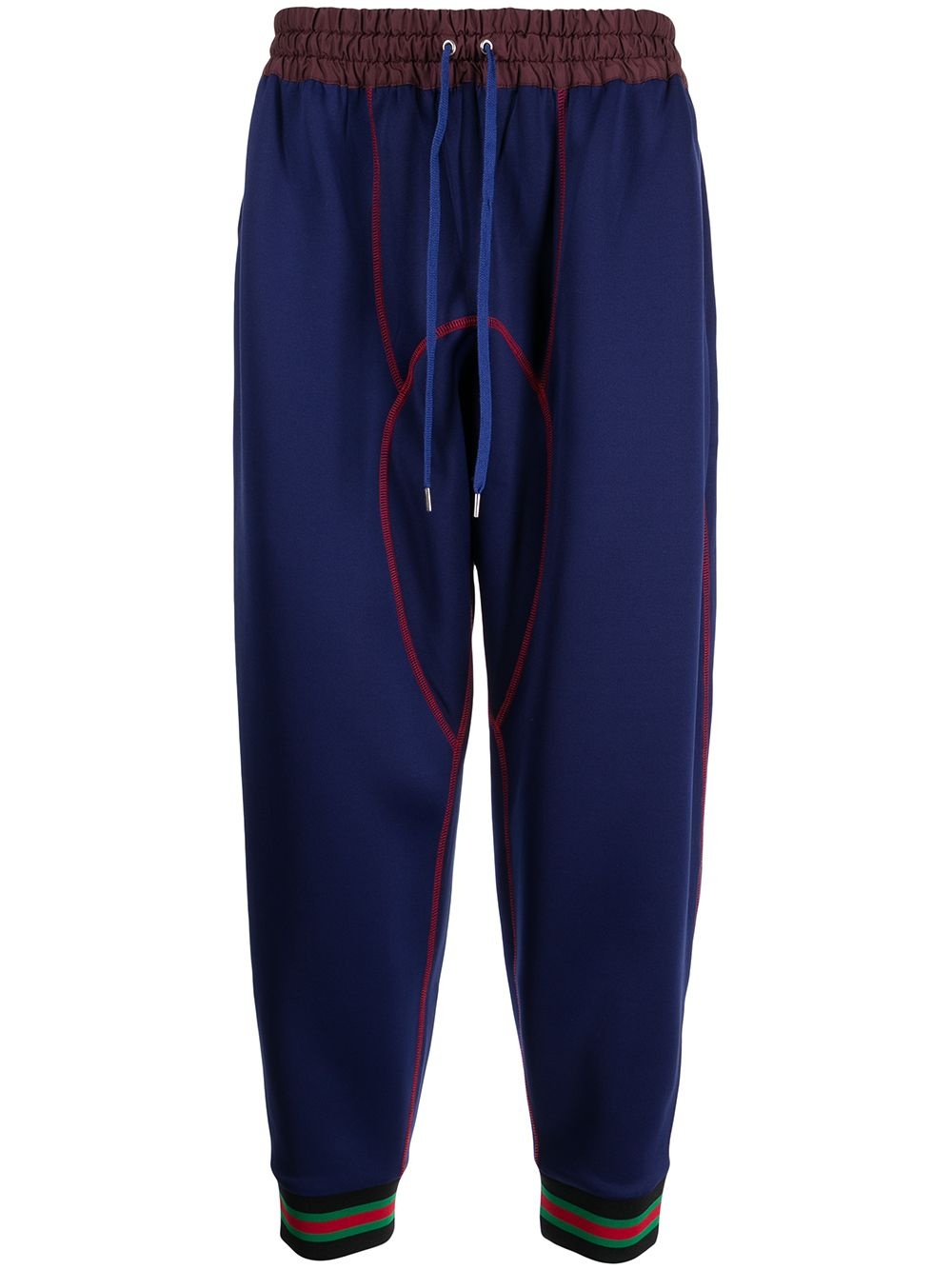 contrast-trim straight-leg track pants - 1