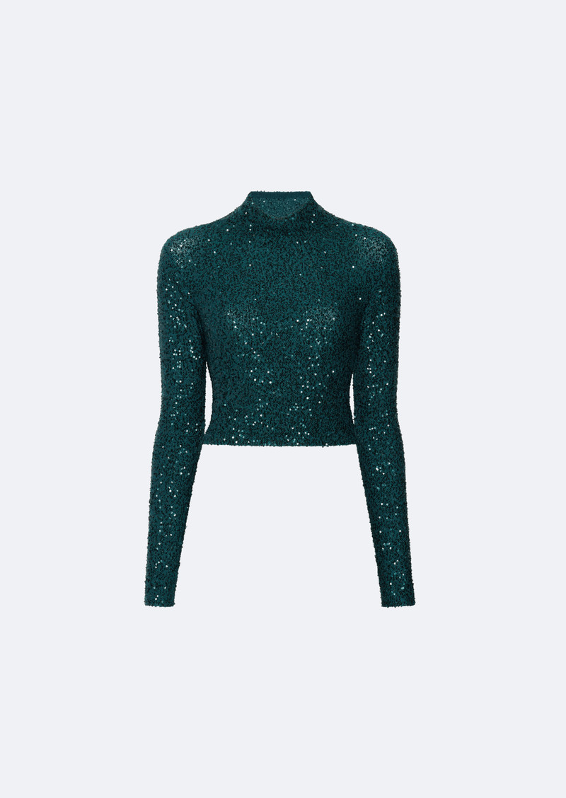 LAPOINTE Cashmere Sequin Cropped Top outlook