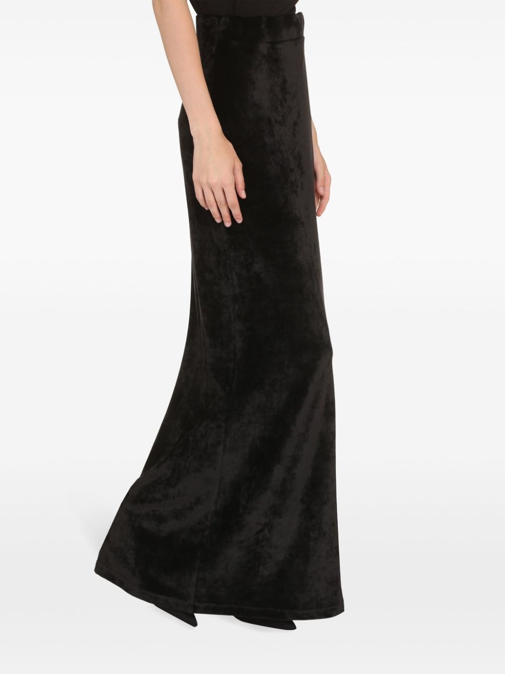 velvet-effect high-waisted skirt - 2