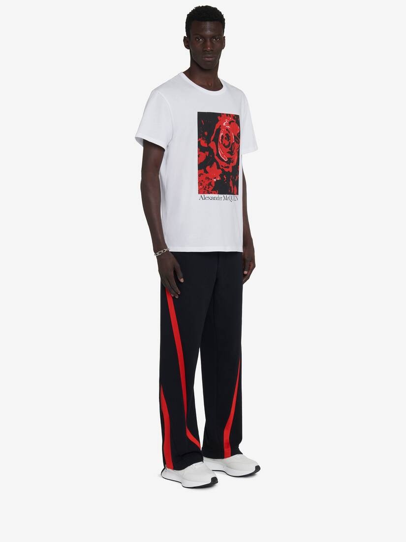 Men's Wax Flower T-shirt in White/red - 4