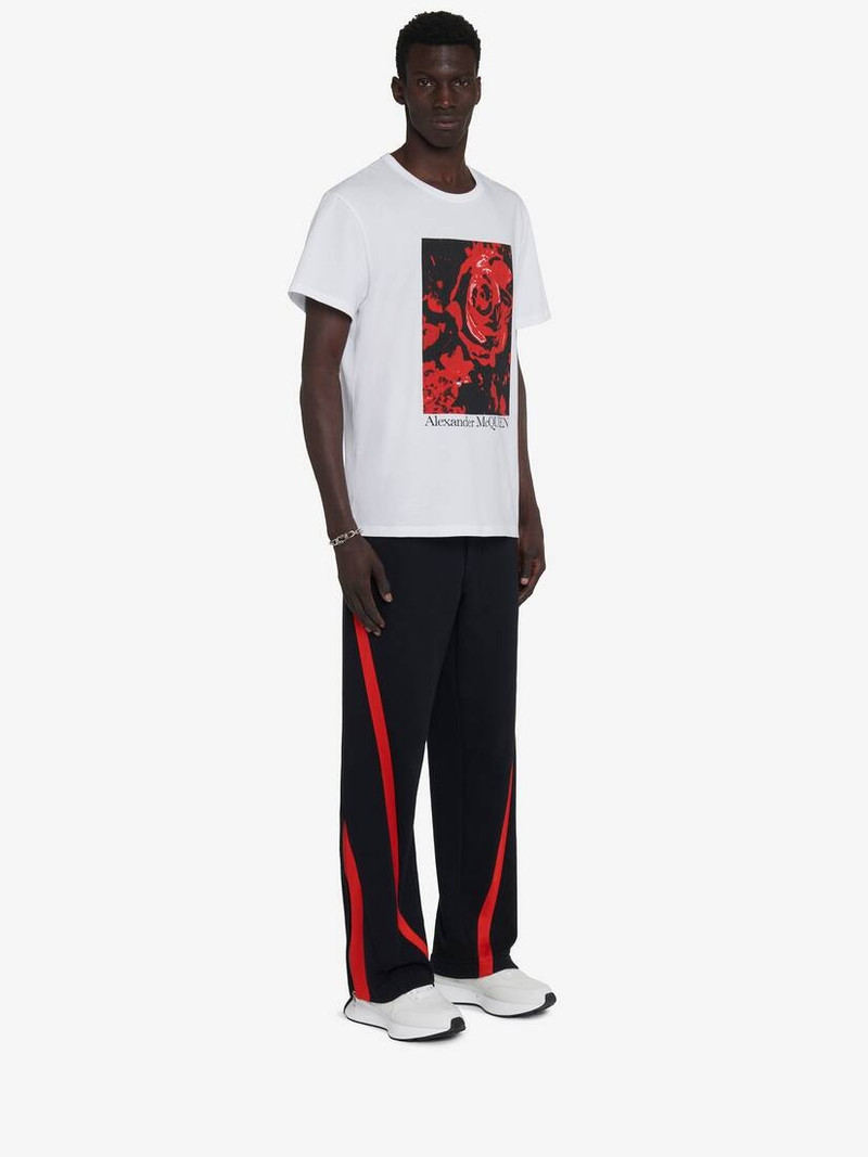 Men's Wax Flower T-shirt in White/red 4