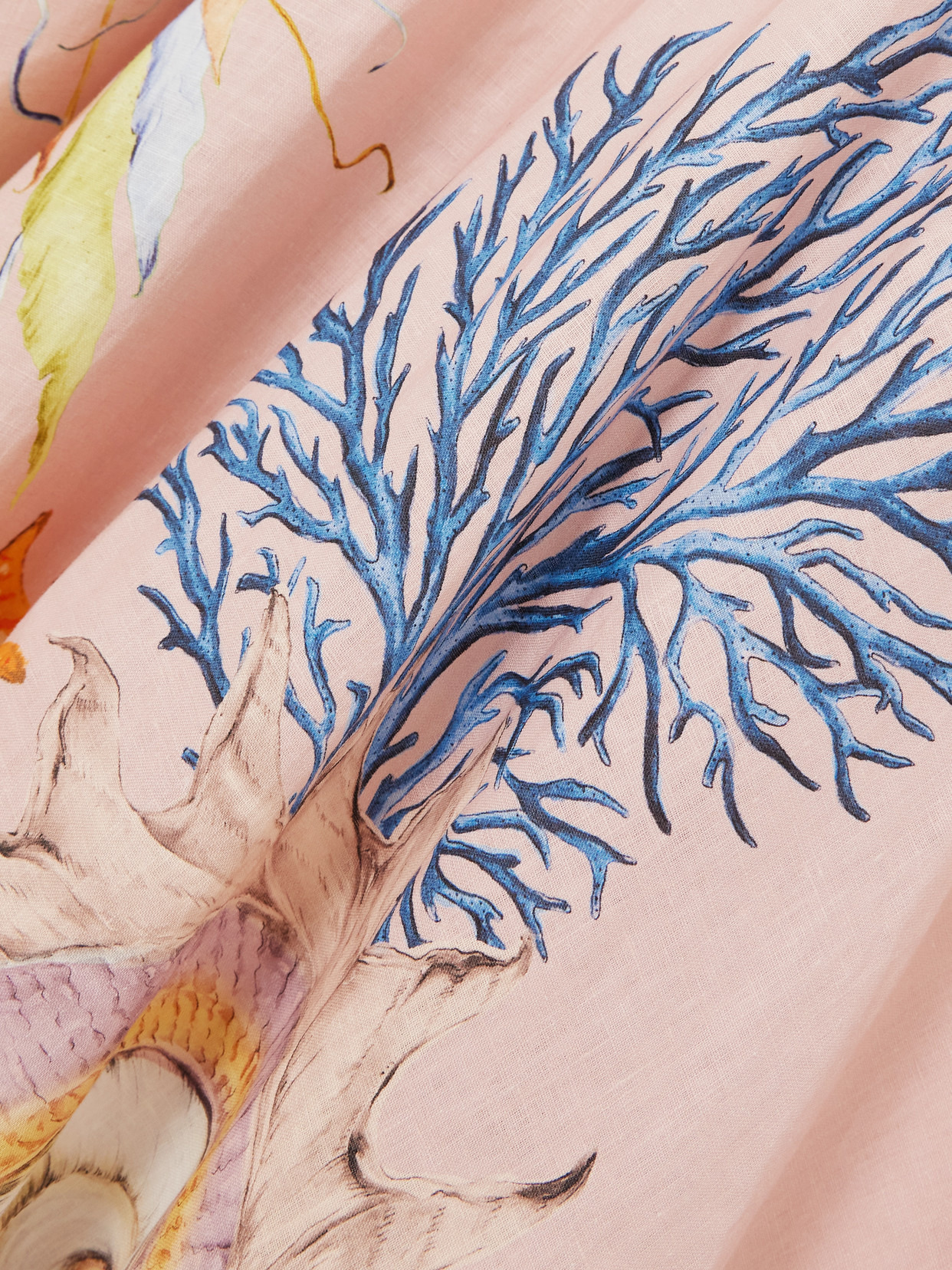 + Sam Pauletto Nereids Shirred Printed Linen-gauze Midi Dress - 4