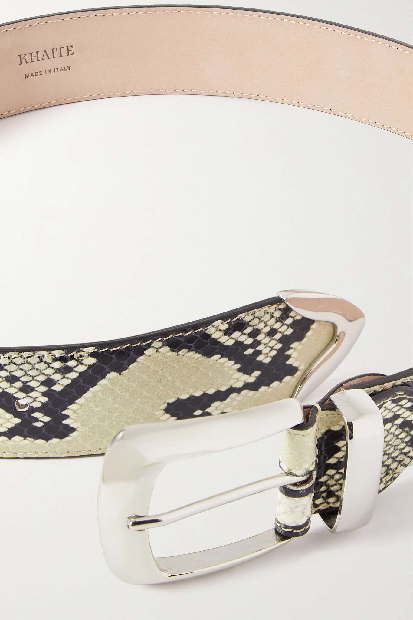 KHAITE Bruno snake-effect leather belt | REVERSIBLE display picture 2