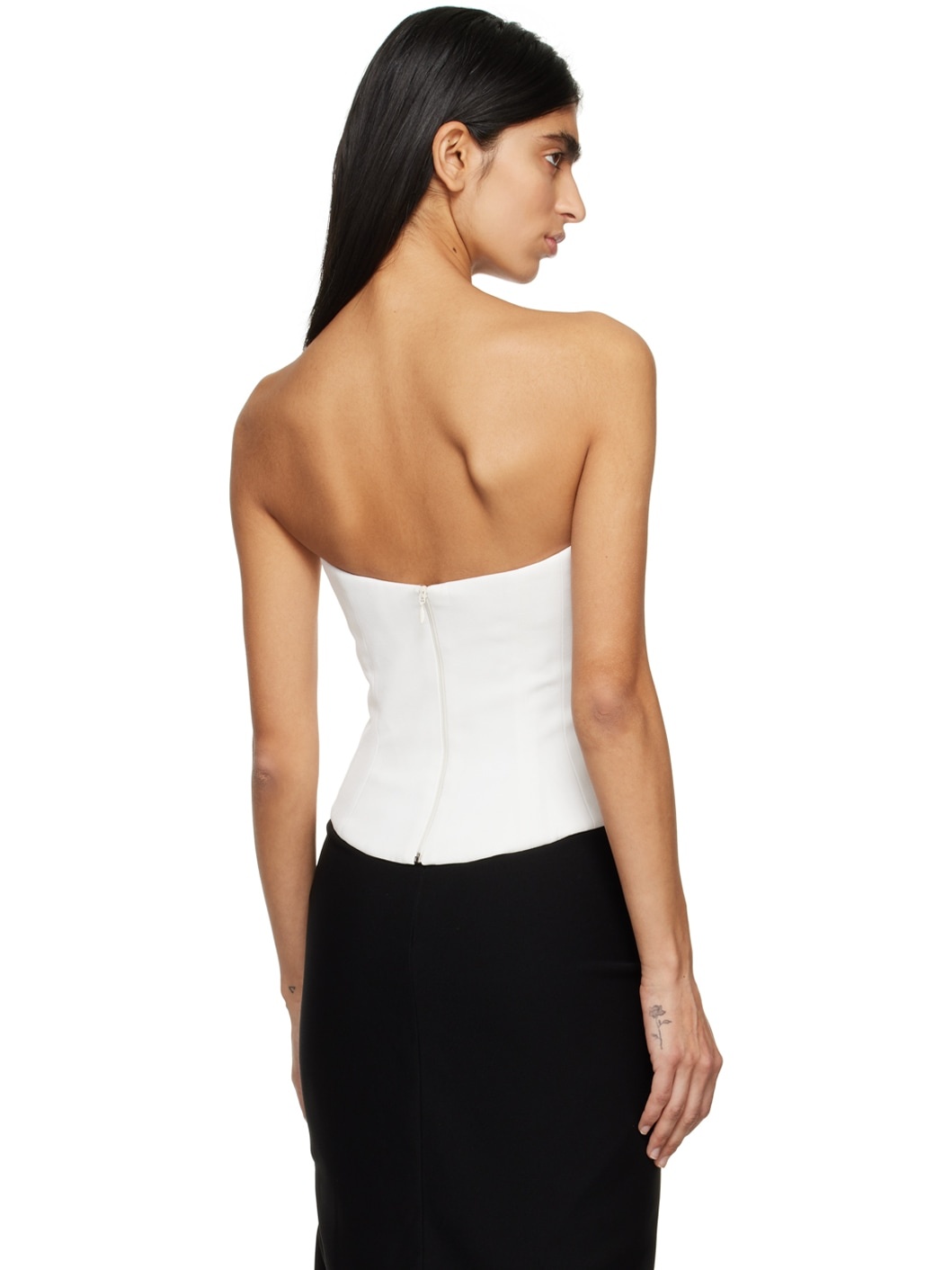 White Plunging Tank Top - 3