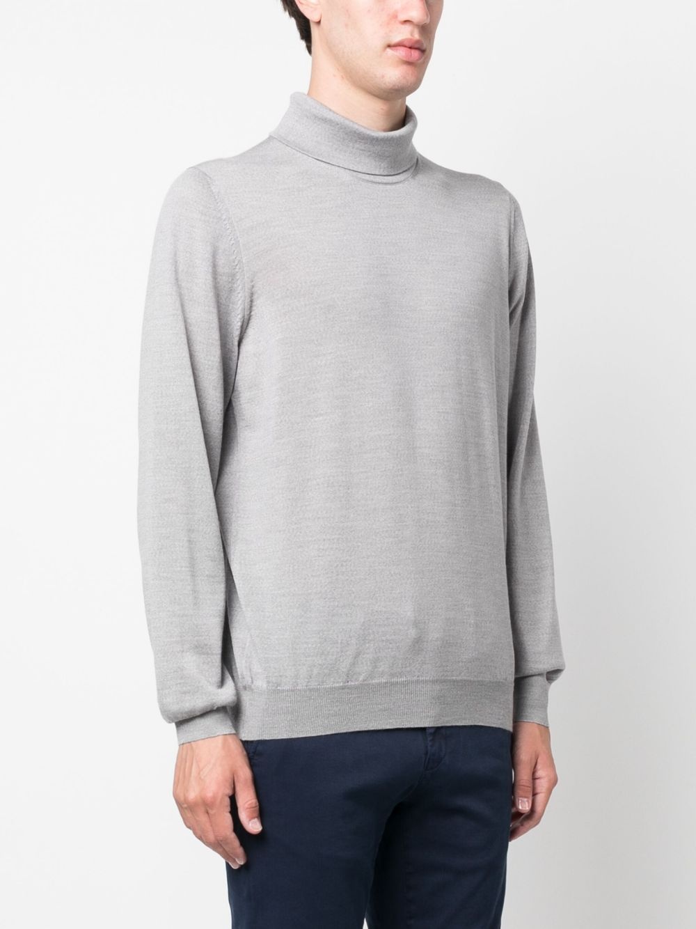 roll-neck fine-knit wool jumper - 3