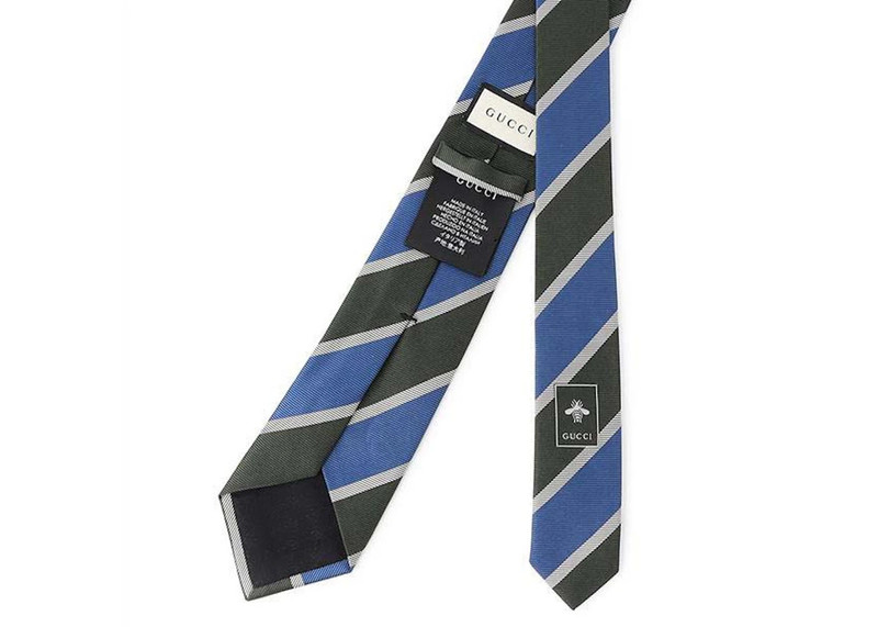 GUCCI Gucci Striped Tie Blue/Black/Grey outlook