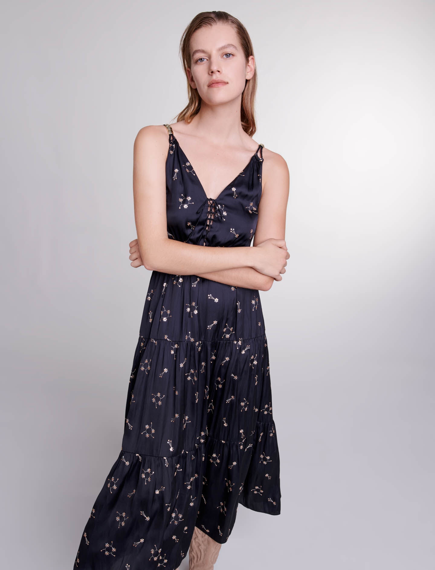 Sequin-embroidered maxi dress - 7