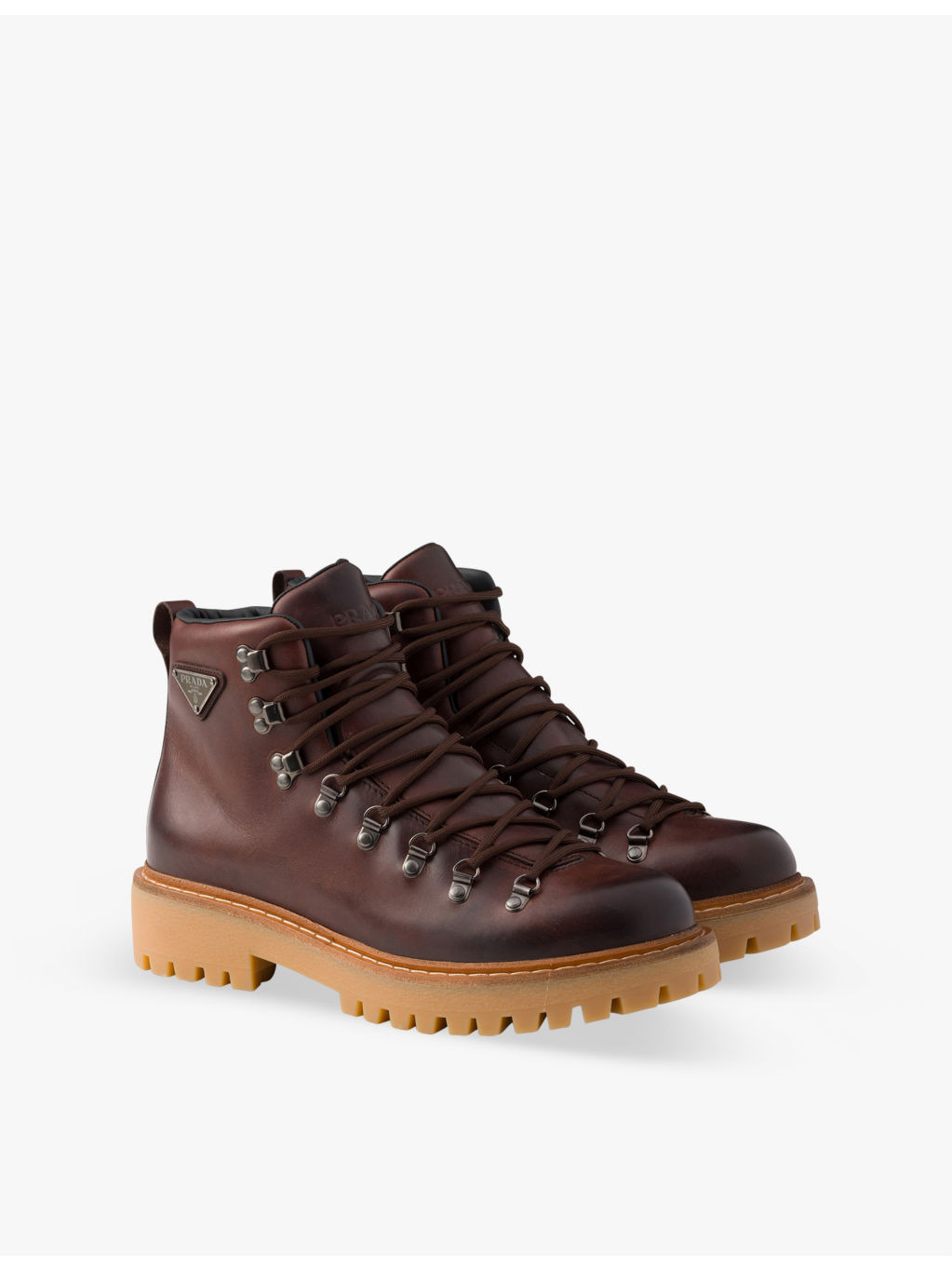 Triangle-plaque lugged-sole leather work boots - 3