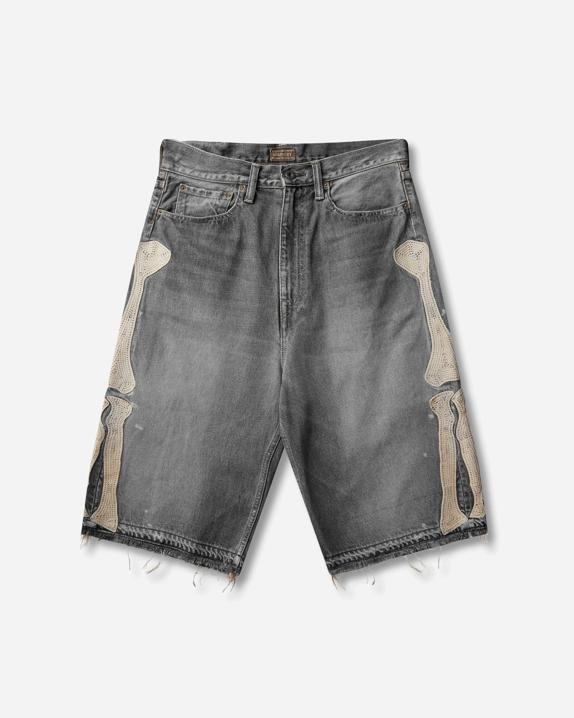 Men's 14oz Denim 5P Shorts (Bone) Black - 1