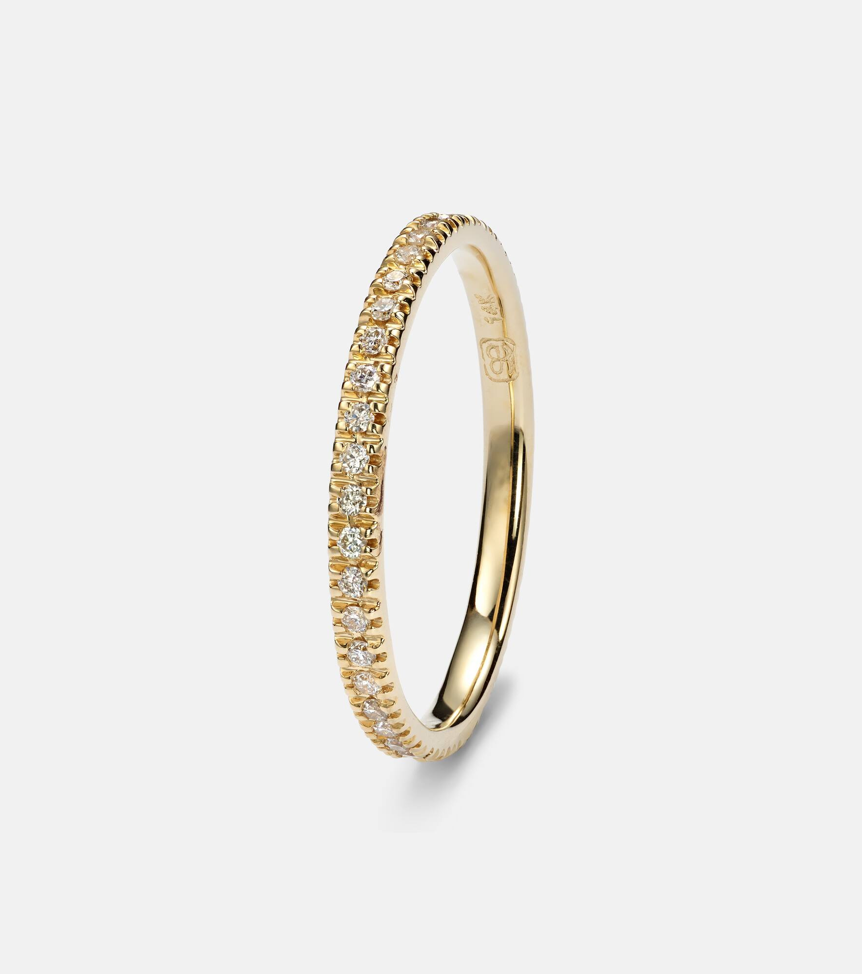 14kt yellow gold eternity ring with diamonds - 4