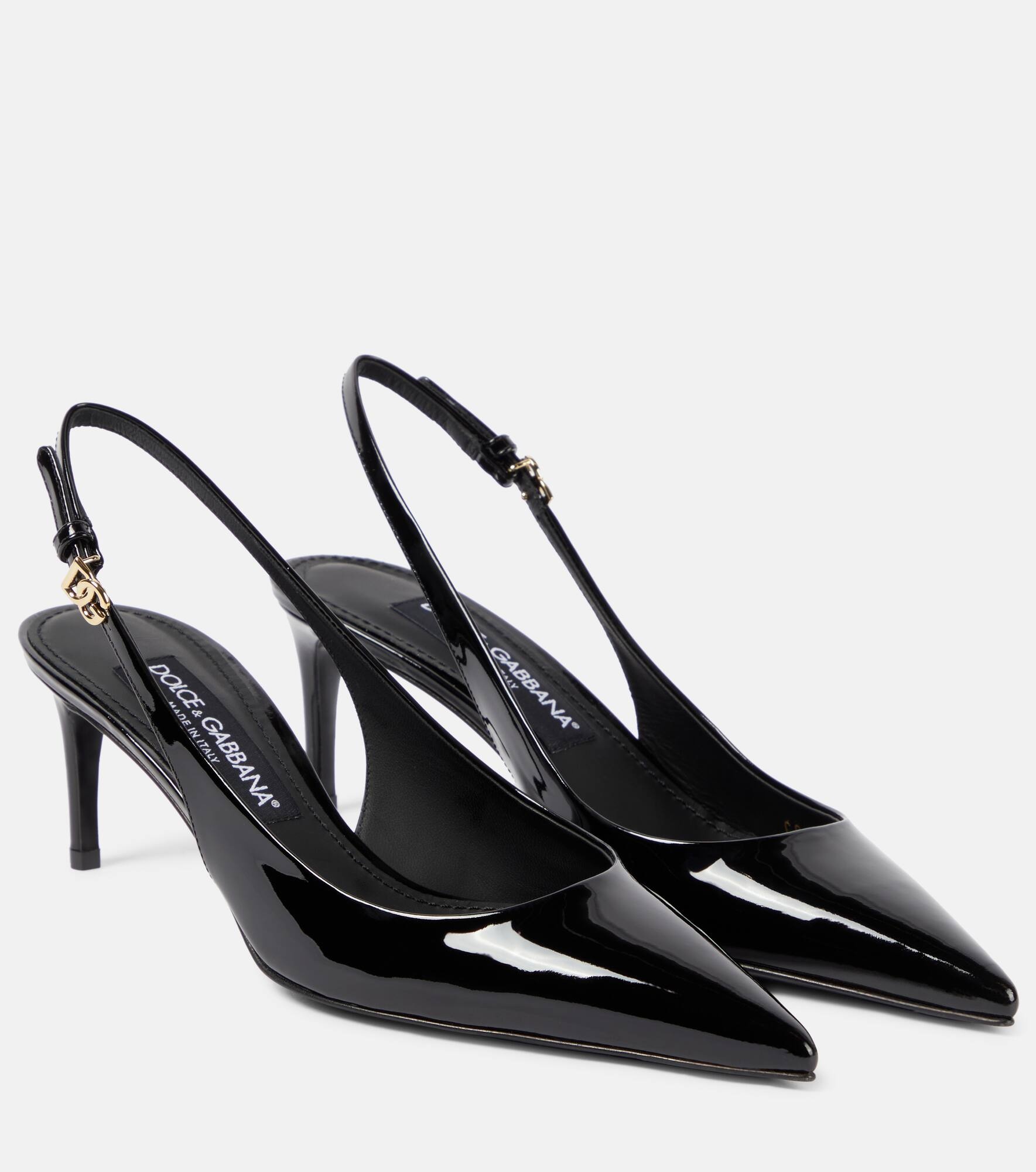 Patent leather slingback pumps - 1