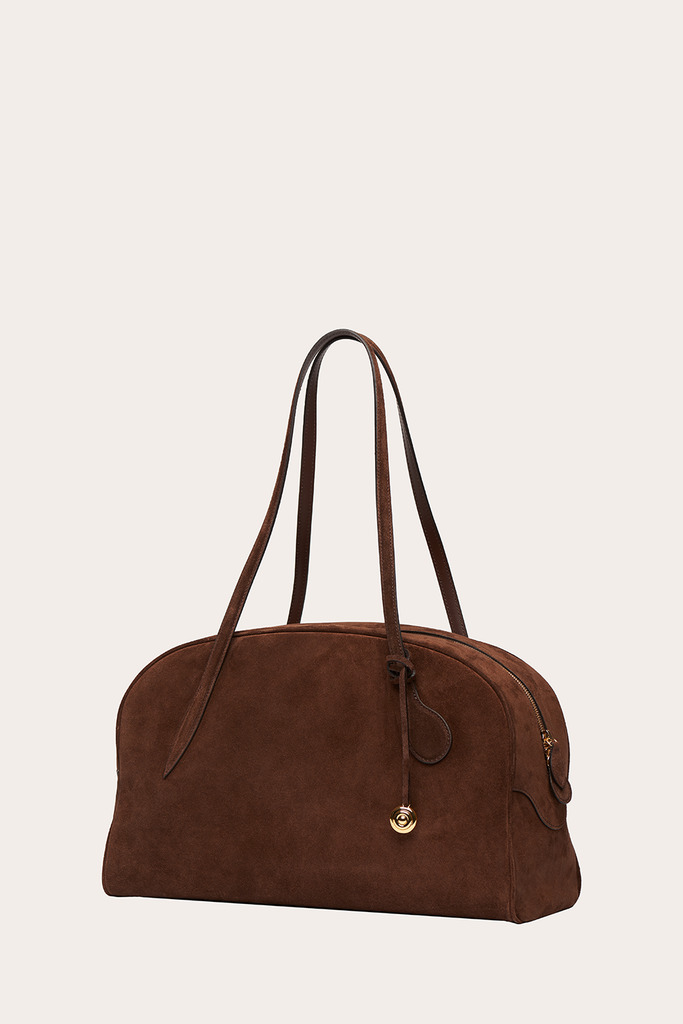 BOWLING BAG DARK BROWN SUEDE - 3