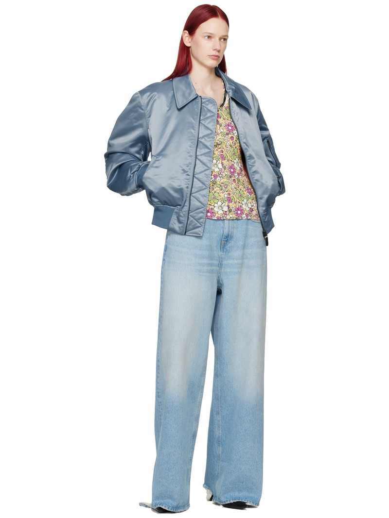 Martine Rose Blue Graphic Bomber Jacket outlook