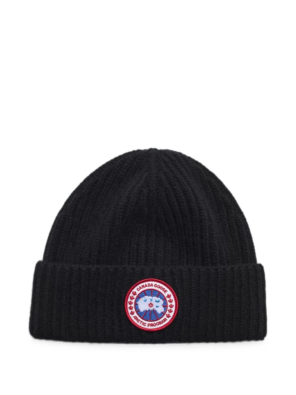 logo-patch ribbed-knit beanie hat - 1
