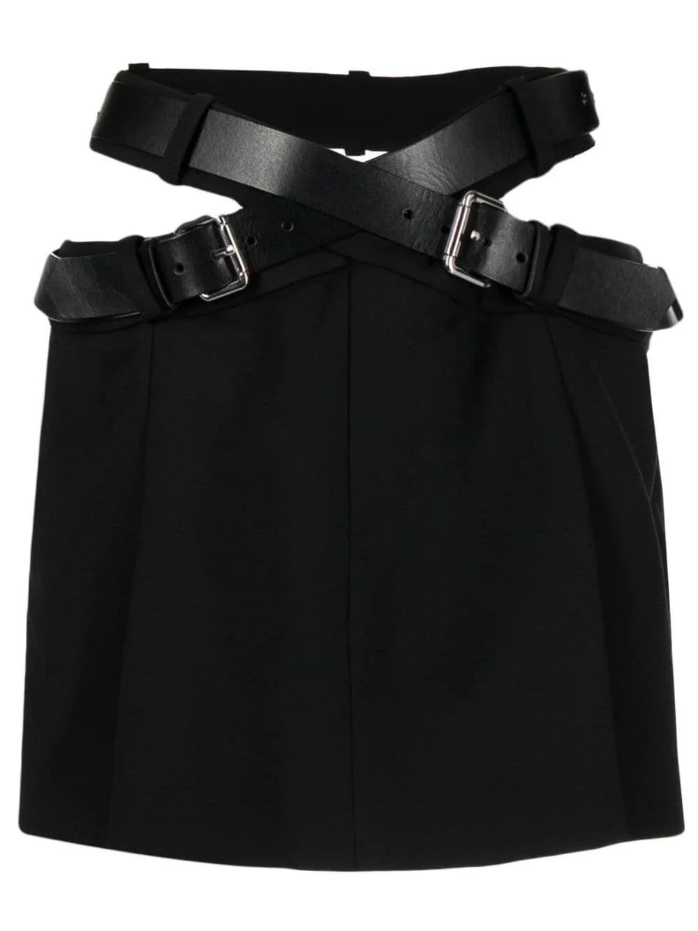 high-waisted belted-waist skirt - 1