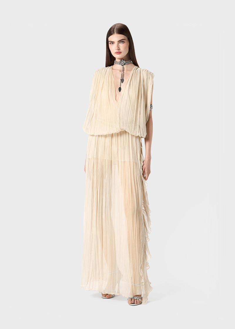 Blumarine PLEATED SKIRT IN SILK CHIFFON WITH RUFFLES outlook