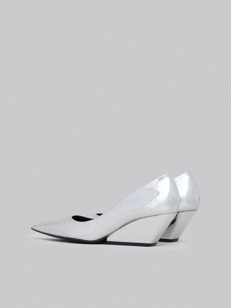 Marni SILVER MIRROR LEATHER PUMPS outlook