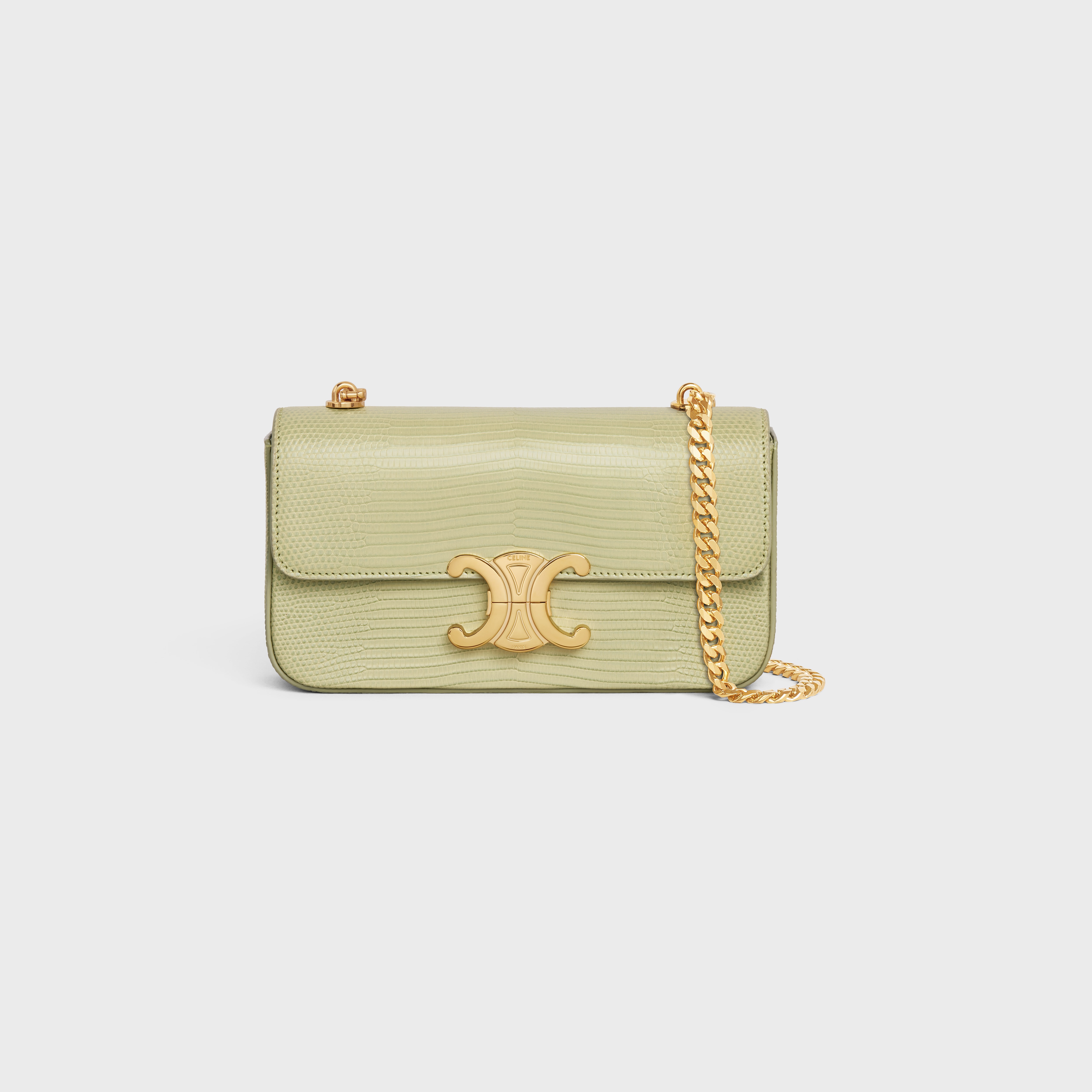 CHAIN SHOULDER BAG triomphe in lizard - 1