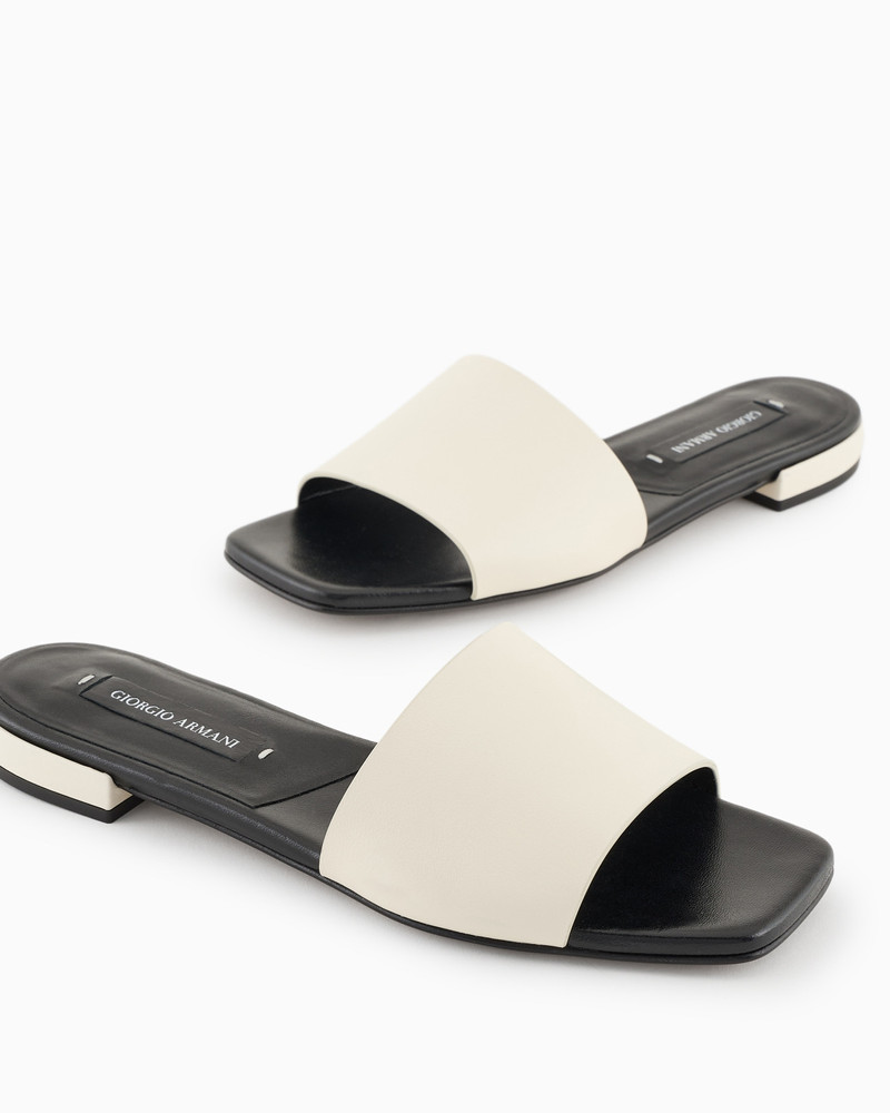 GIORGIO ARMANI X 10 CORSO COMO CALFSKIN FLAT SANDALS 5