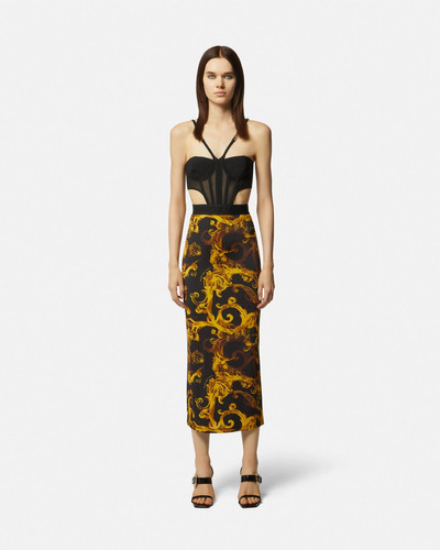 VERSACE JEANS COUTURE Watercolor Couture Corset Midi Dress outlook