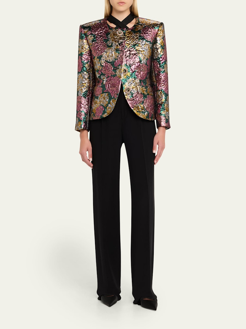 SAINT LAURENT Floral Brocade Jacket outlook