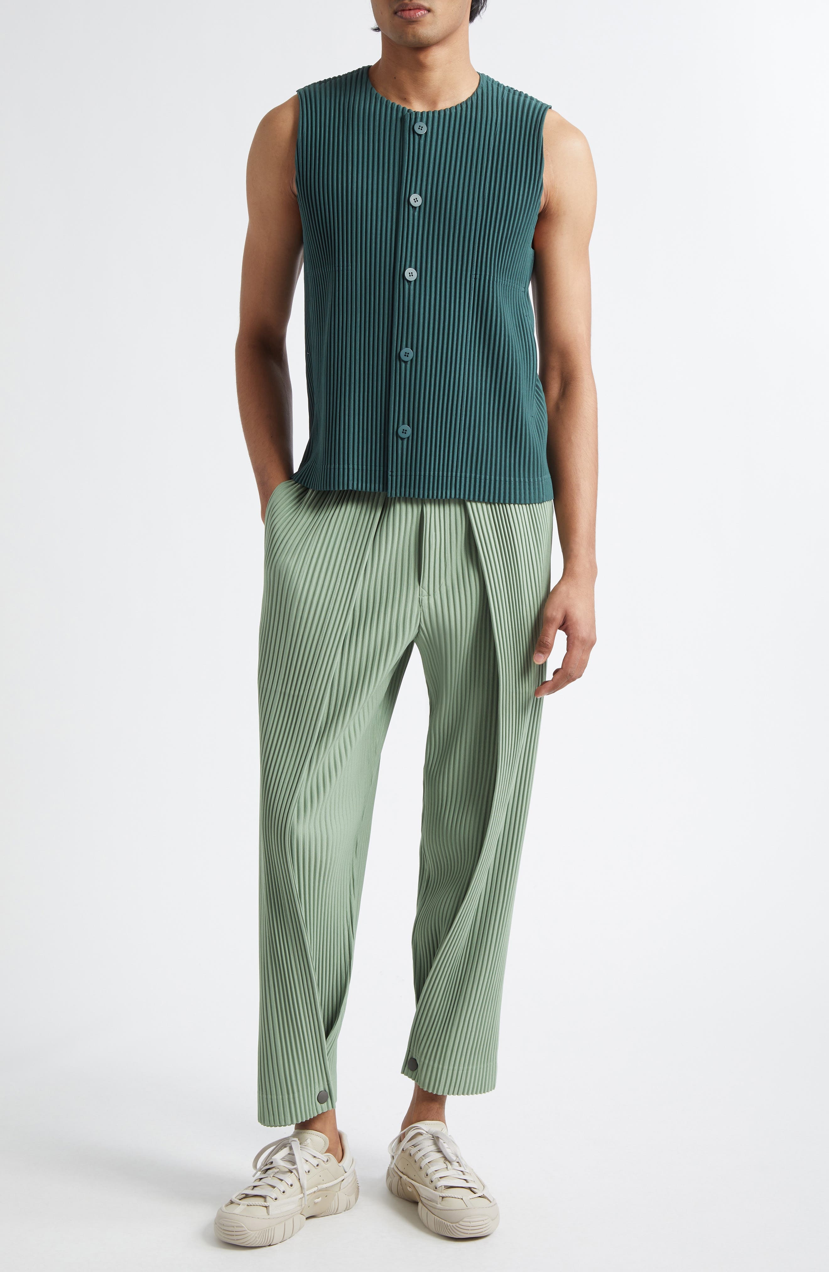 Homme Plissé Issey Miyake Tailored Pleats 1 Vest in Evergreen at Nordstrom - 2