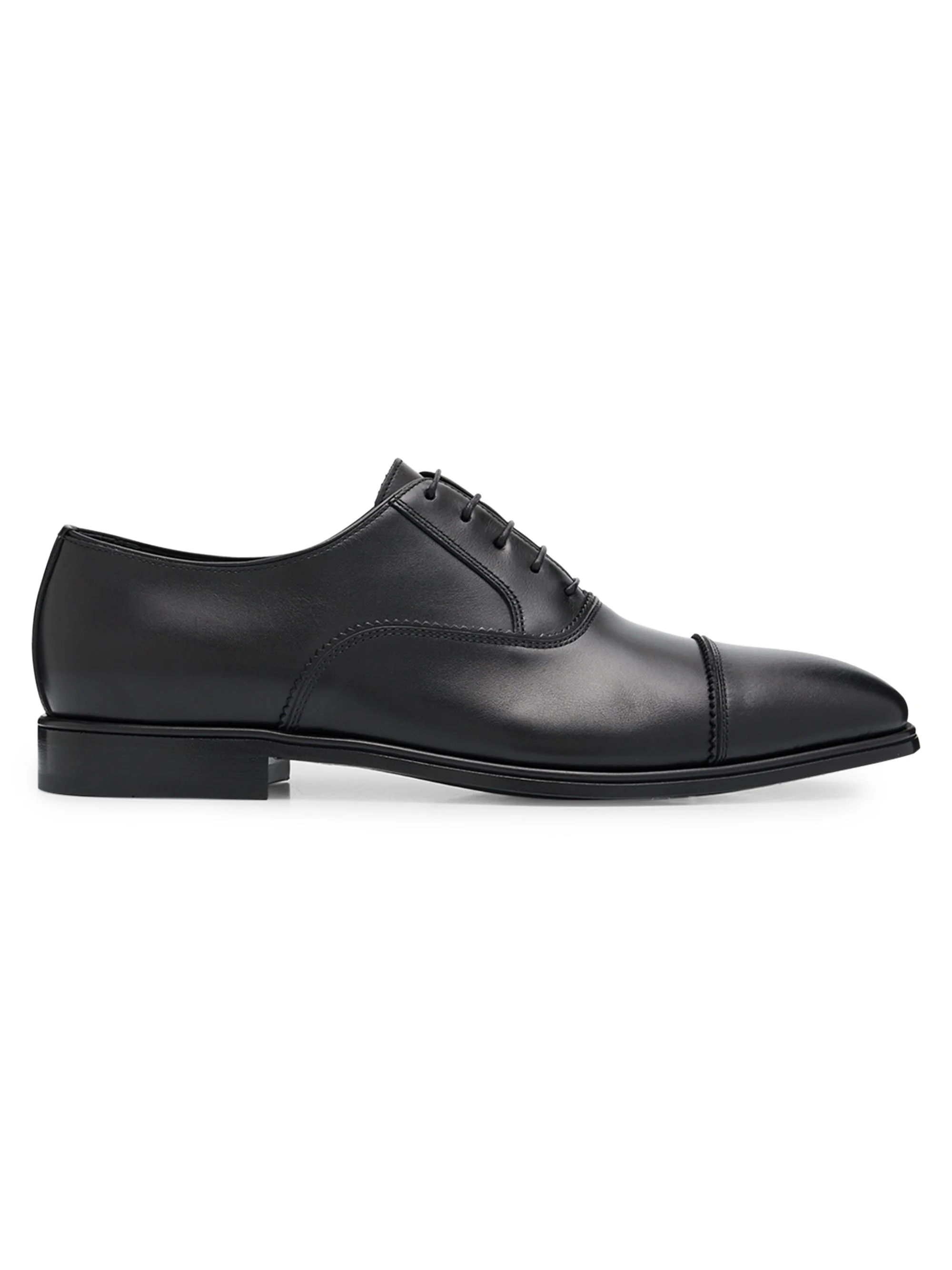 Men's Boston Doupont Leather Cap-Toe Brogue Oxfords - Nero - 1