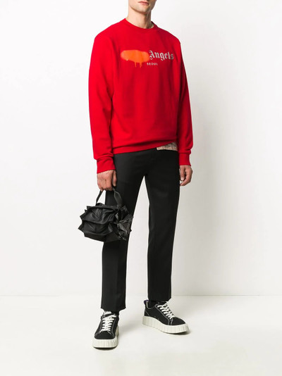 Palm Angels sprayed logo print sweatshirt outlook