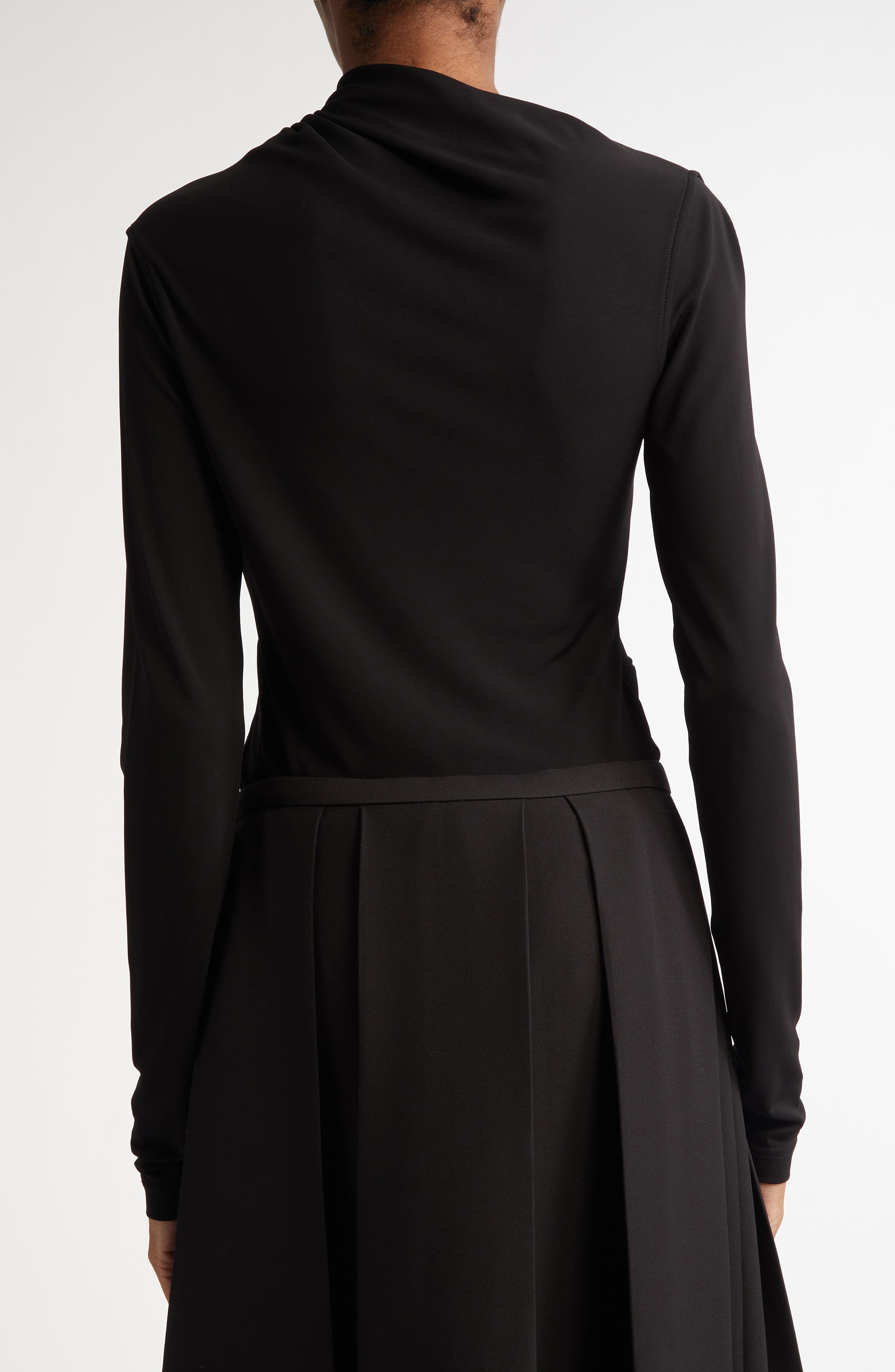 TOTEME Draped Jersey Top in Black at Nordstrom - 3