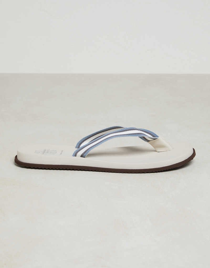 Flip-flops with striped grosgrain band 1