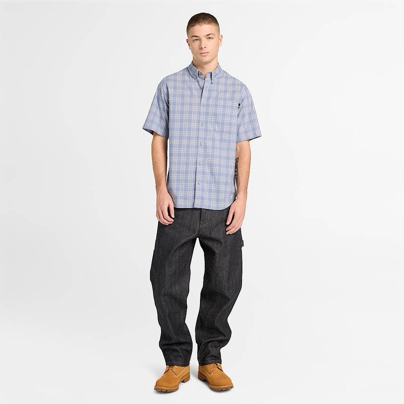 Men's Checkered Poplin Short-Sleeve Shirt 5